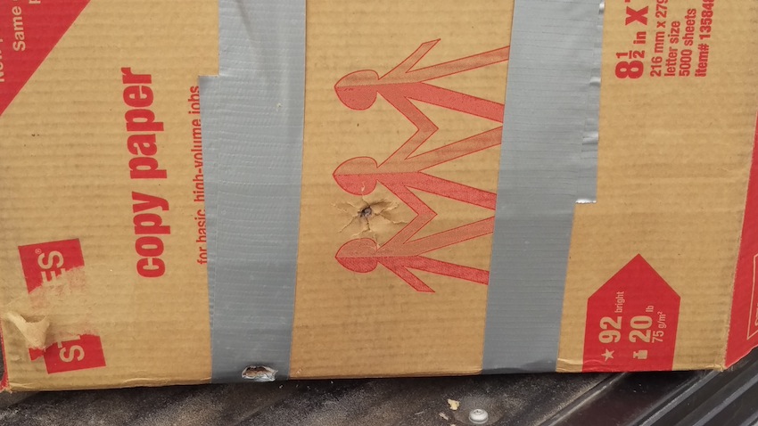Paper Filled Homemade Box Bullet Stop Target